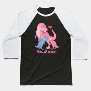 MamaSaurus Mother T-rex & Baby Boy Girl Dinosaurs Baseball T-Shirt